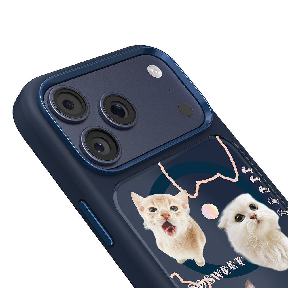 Apple iPhone 17 Pro Kılıf M-safe Şarj Özellikli 3D Baskılı Tasarım Mutural The Cat Serisi Kapak - 12