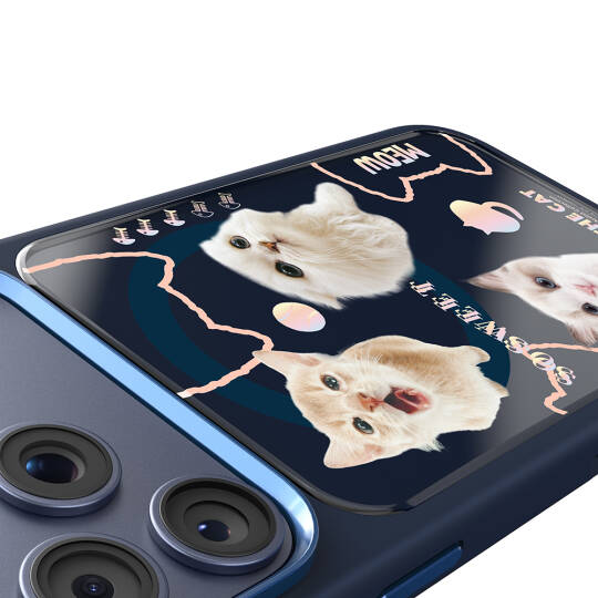 Apple iPhone 17 Pro Kılıf M-safe Şarj Özellikli 3D Baskılı Tasarım Mutural The Cat Serisi Kapak - 14