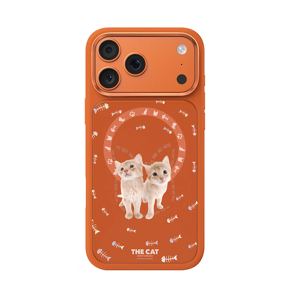 Apple iPhone 17 Pro Kılıf M-safe Şarj Özellikli 3D Baskılı Tasarım Mutural The Cat Serisi Kapak - 1