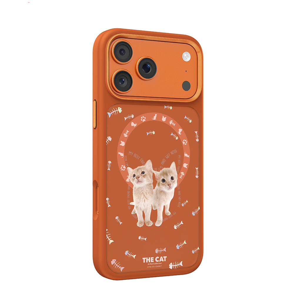 Apple iPhone 17 Pro Kılıf M-safe Şarj Özellikli 3D Baskılı Tasarım Mutural The Cat Serisi Kapak - 2