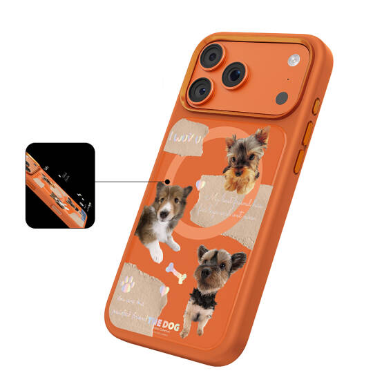 Apple iPhone 17 Pro Kılıf M-safe Şarj Özellikli 3D Baskılı Tasarım Mutural The Dog Serisi Kapak - 18