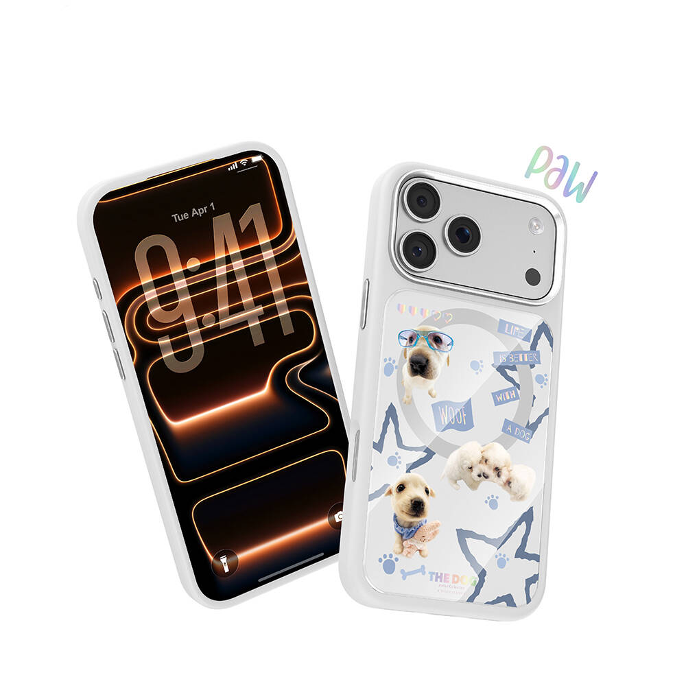 Apple iPhone 17 Pro Kılıf M-safe Şarj Özellikli 3D Baskılı Tasarım Mutural The Dog Serisi Kapak - 4