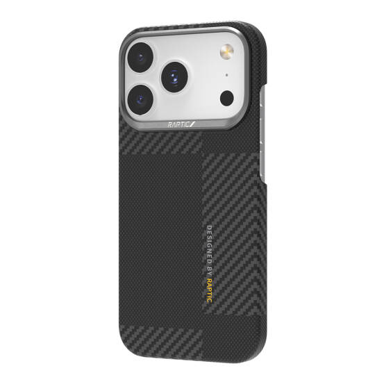 Apple iPhone 17 Pro Kılıf M-safe Şarj Özellikli 600D Metal Kamera Çerçeveli Raptic Aramid Karbon Fiber Geotik Serisi Kapak - 5