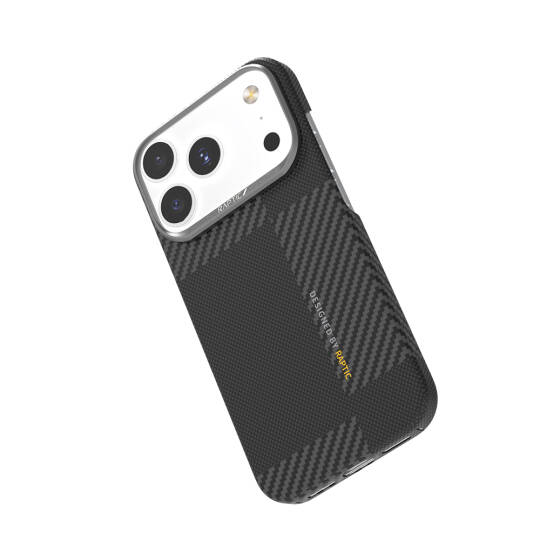 Apple iPhone 17 Pro Kılıf M-safe Şarj Özellikli 600D Metal Kamera Çerçeveli Raptic Aramid Karbon Fiber Geotik Serisi Kapak - 6