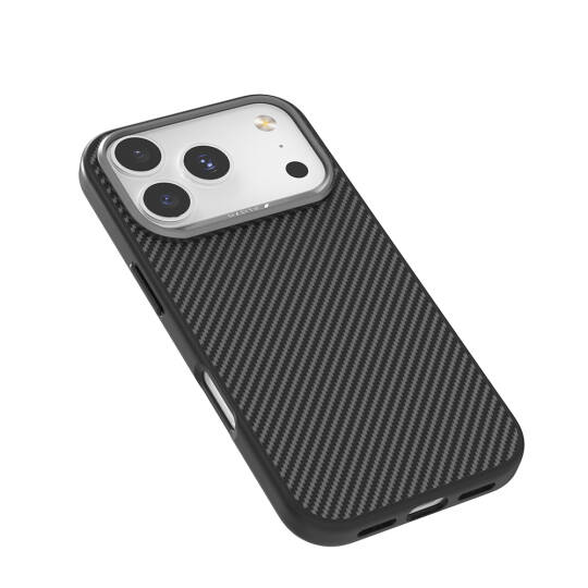 Apple iPhone 17 Pro Kılıf M-safe Şarj Özellikli 600D Metal Kamera Çerçeveli Raptic Aramid Karbon Fiber Serisi Kapak - 3