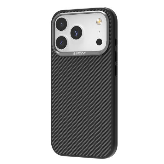 Apple iPhone 17 Pro Kılıf M-safe Şarj Özellikli 600D Metal Kamera Çerçeveli Raptic Aramid Karbon Fiber Serisi Kapak - 5