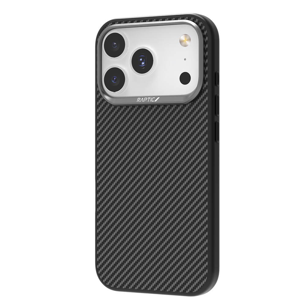 Apple iPhone 17 Pro Kılıf M-safe Şarj Özellikli 600D Metal Kamera Çerçeveli Raptic Aramid Karbon Fiber Serisi Kapak - 5