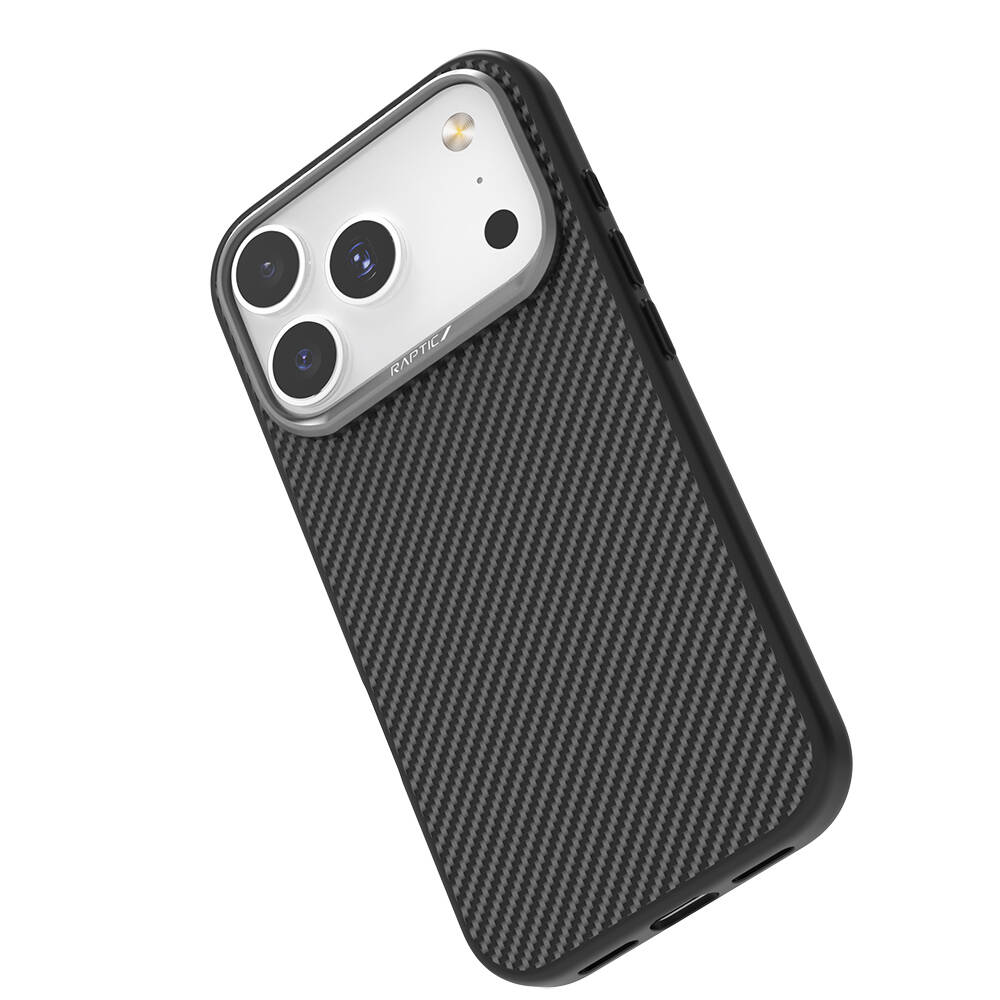 Apple iPhone 17 Pro Kılıf M-safe Şarj Özellikli 600D Metal Kamera Çerçeveli Raptic Aramid Karbon Fiber Serisi Kapak - 6