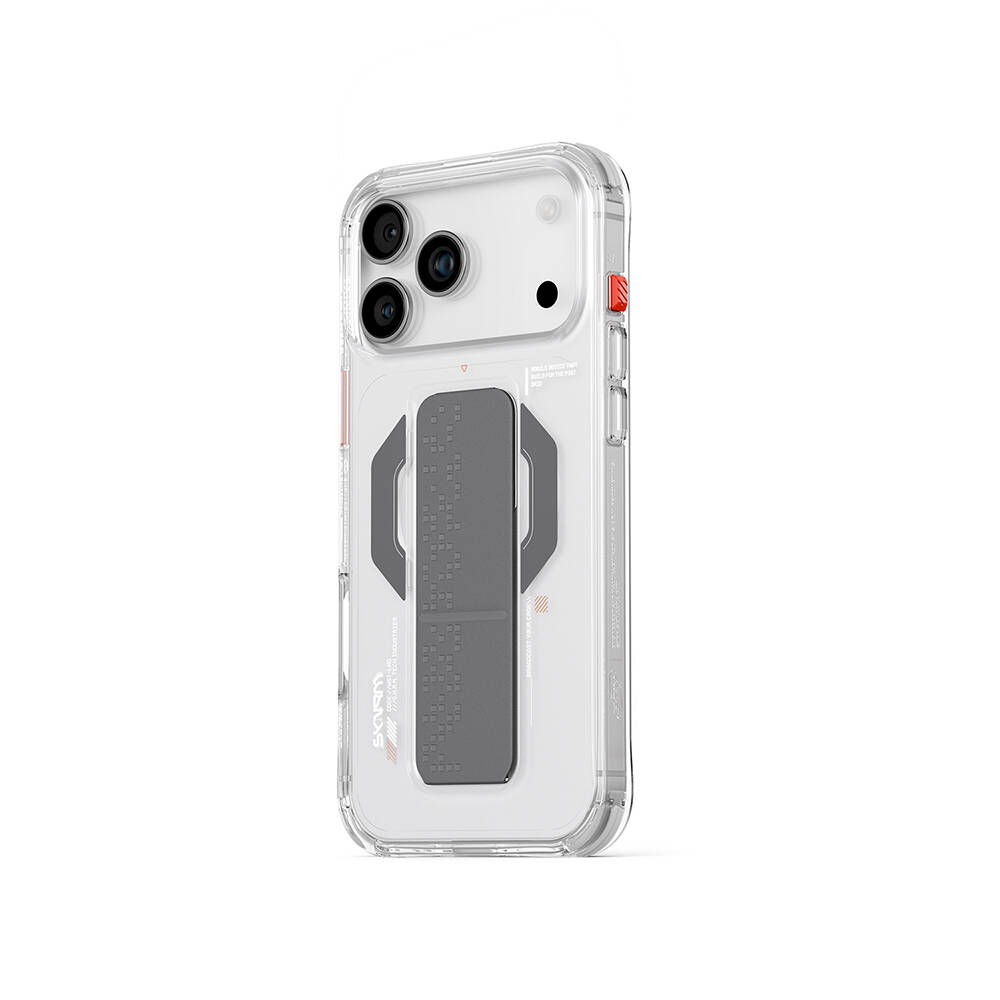 Apple iPhone 17 Pro Kılıf M-Safe Şarj Özellikli Airbag Tasarımlı Standlı Skinarma Haxa Kapak - 6