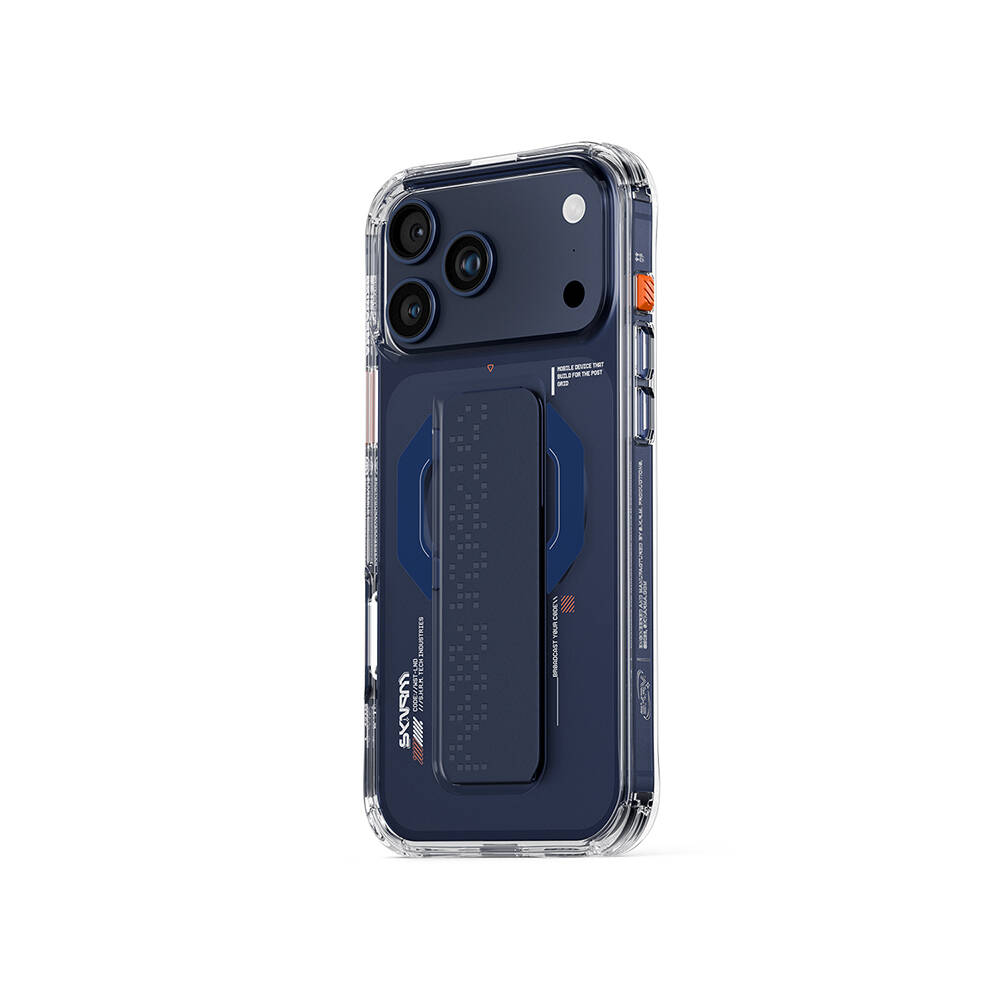 Apple iPhone 17 Pro Kılıf M-Safe Şarj Özellikli Airbag Tasarımlı Standlı Skinarma Haxa Kapak - 13