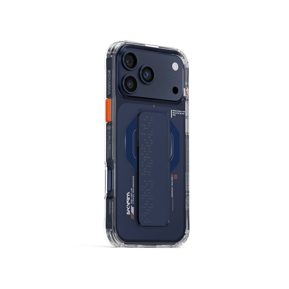 Apple iPhone 17 Pro Kılıf M-Safe Şarj Özellikli Airbag Tasarımlı Standlı Skinarma Haxa Kapak - 3