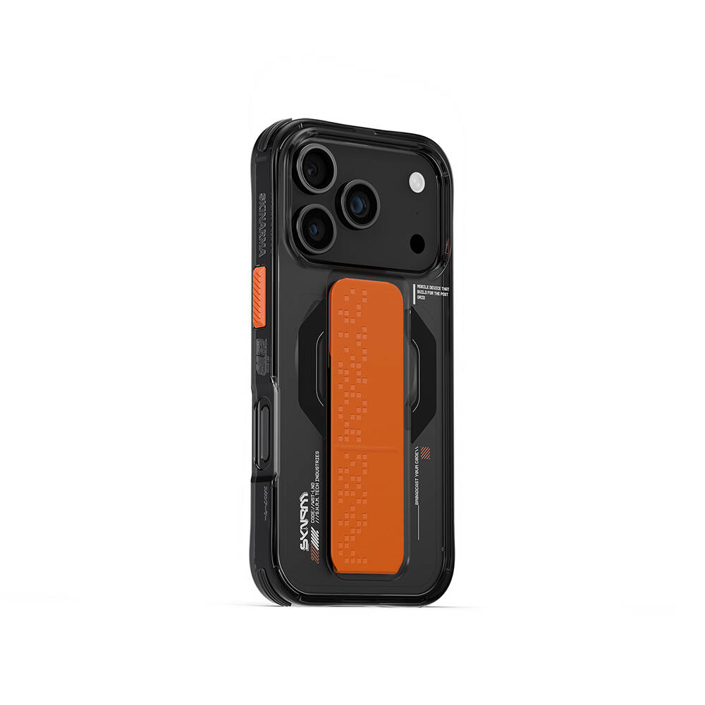 Apple iPhone 17 Pro Kılıf M-Safe Şarj Özellikli Airbag Tasarımlı Standlı Skinarma Haxa Kapak - 1