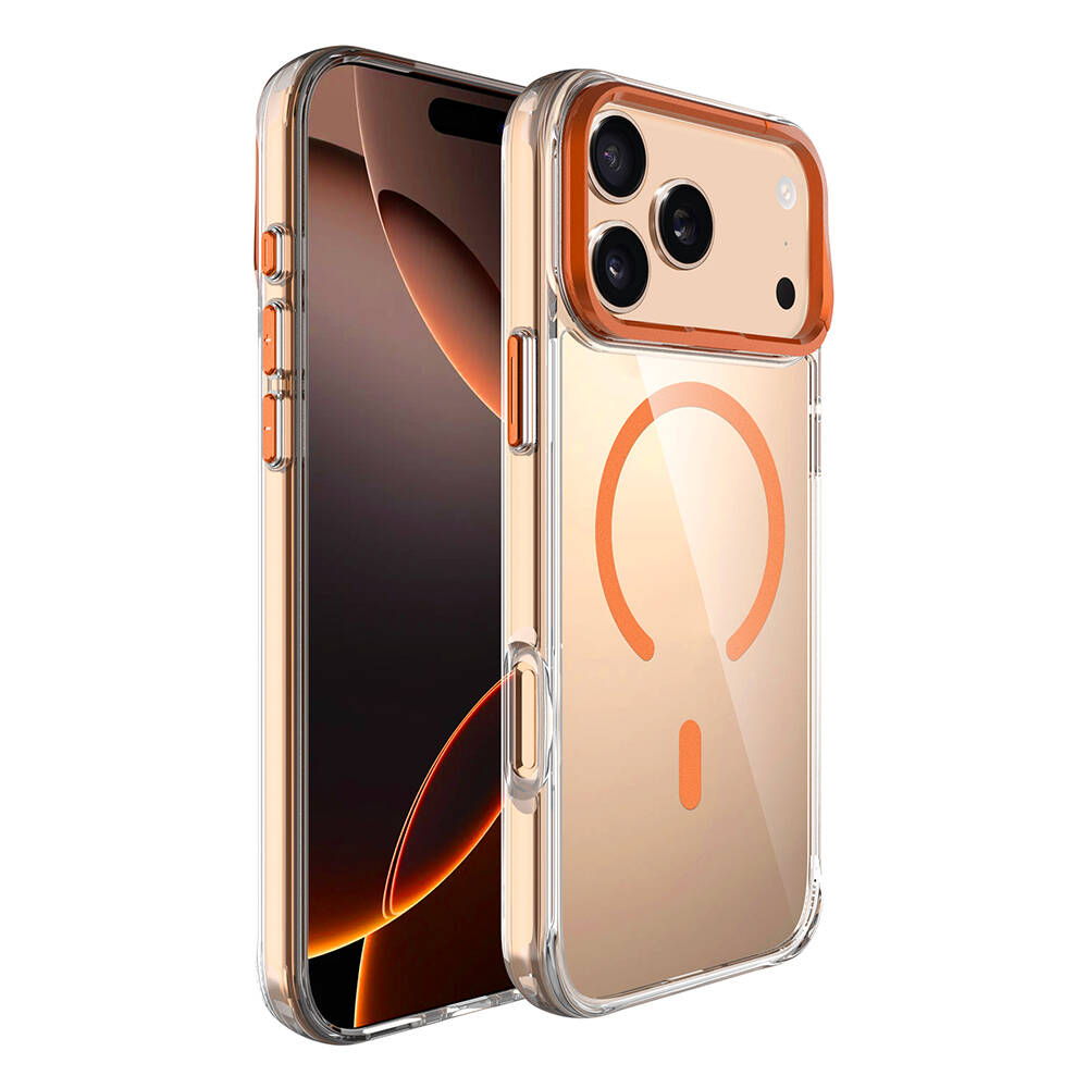 Apple iPhone 17 Pro Kılıf M-safe Şarj Özellikli Airbagli Kamera Standlı Zore Azor Kapak - 5