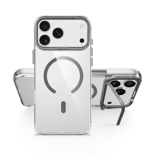 Apple iPhone 17 Pro Kılıf M-safe Şarj Özellikli Airbagli Kamera Standlı Zore Azor Kapak - 15