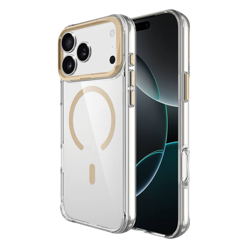 Apple iPhone 17 Pro Kılıf M-safe Şarj Özellikli Airbagli Kamera Standlı Zore Azor Kapak - 17
