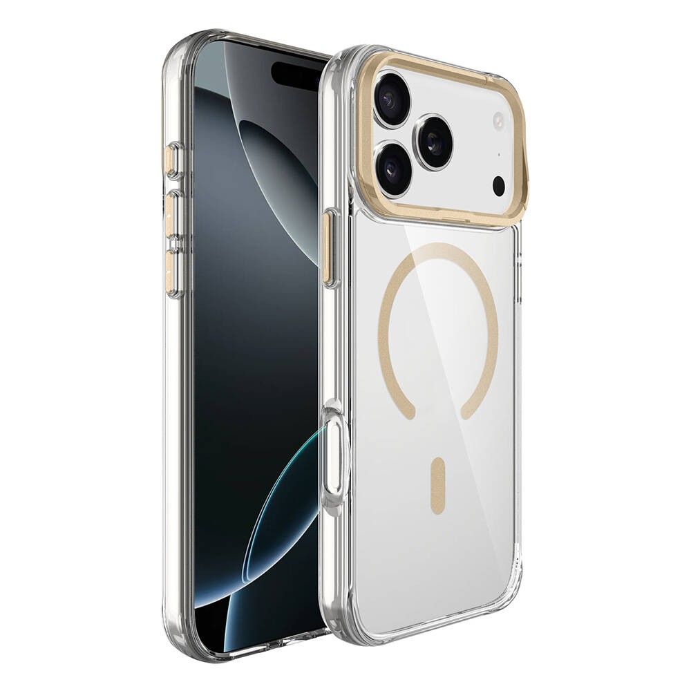 Apple iPhone 17 Pro Kılıf M-safe Şarj Özellikli Airbagli Kamera Standlı Zore Azor Kapak - 3