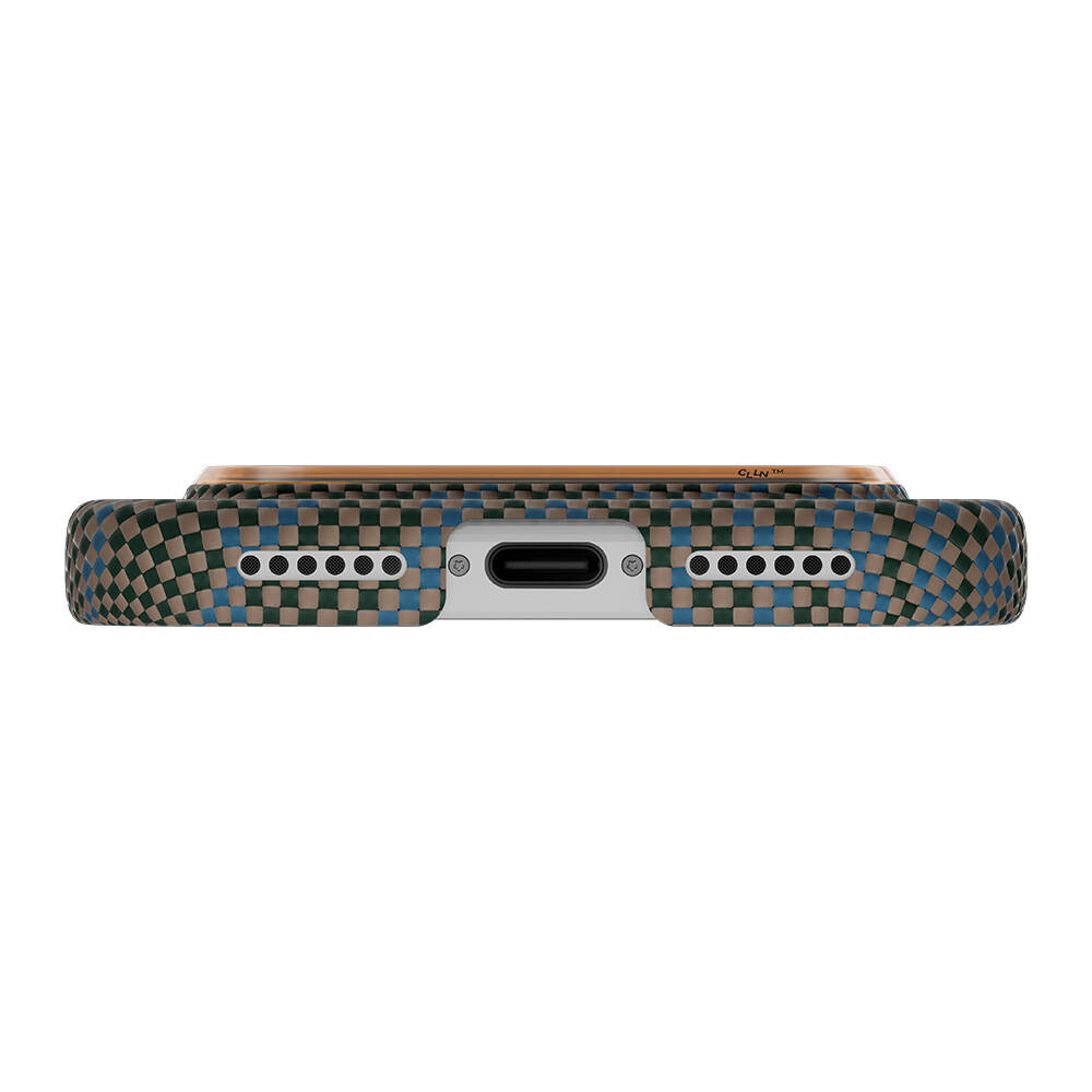 Apple iPhone 17 Pro Kılıf M-safe Şarj Özellikli Aramid Karbon Fiber Pitaka Breath of Veins Serisi Kapak - 17
