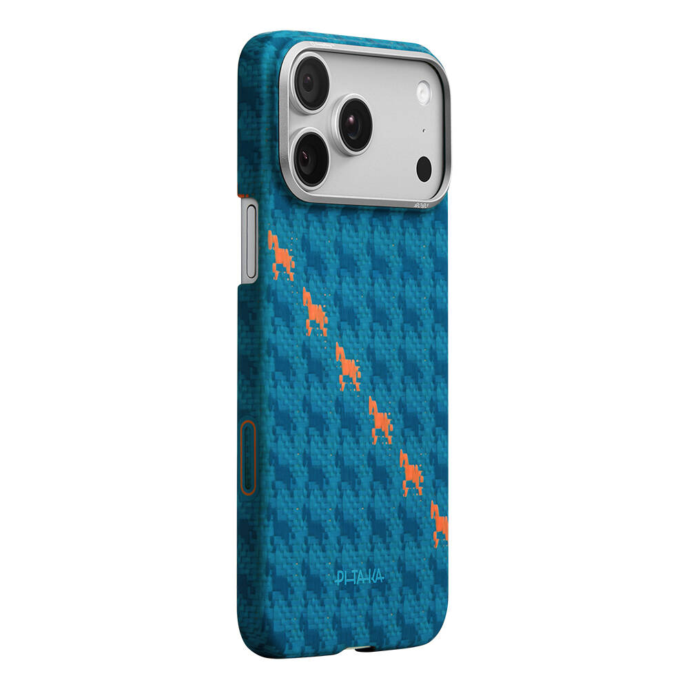 Apple iPhone 17 Pro Kılıf M-safe Şarj Özellikli Aramid Karbon Fiber Pitaka Edge Serisi Happiness Rides Kapak - 9