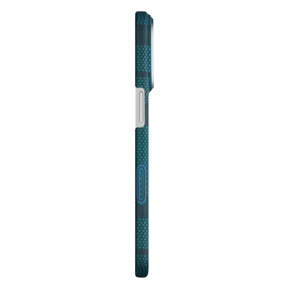 Apple iPhone 17 Pro Kılıf M-safe Şarj Özellikli Aramid Karbon Fiber Pitaka Flora in Grid Serisi Kapak - 13