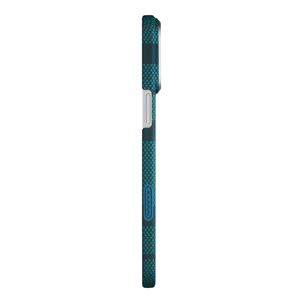 Apple iPhone 17 Pro Kılıf M-safe Şarj Özellikli Aramid Karbon Fiber Pitaka Flora in Grid Serisi Kapak - 14