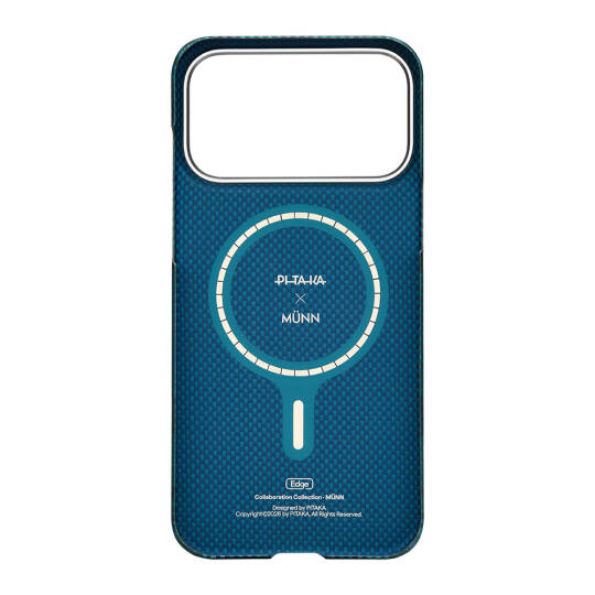 Apple iPhone 17 Pro Kılıf M-safe Şarj Özellikli Aramid Karbon Fiber Pitaka Flora in Grid Serisi Kapak - 15