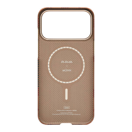 Apple iPhone 17 Pro Kılıf M-safe Şarj Özellikli Aramid Karbon Fiber Pitaka Flora in Grid Serisi Kapak - 7