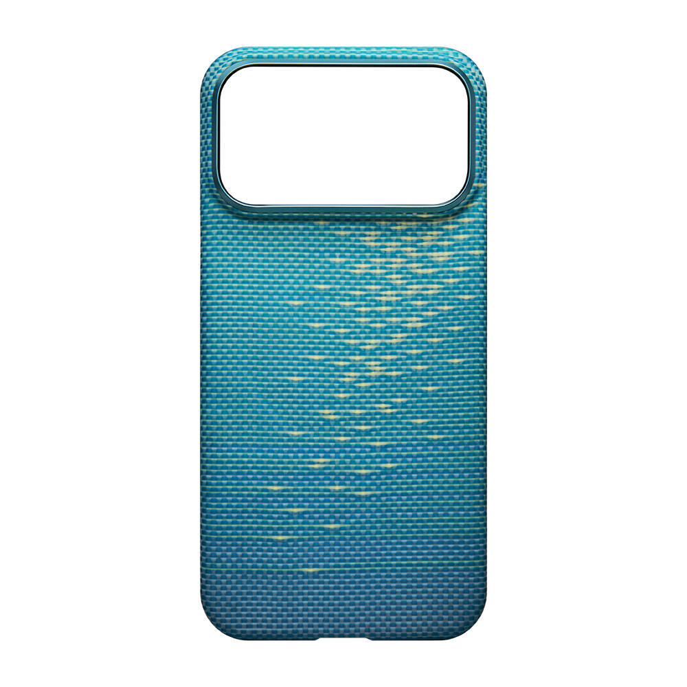 Apple iPhone 17 Pro Kılıf M-safe Şarj Özellikli Aramid Karbon Fiber Pitaka Glints of Gold Ultra Slim Serisi Kapak - 13