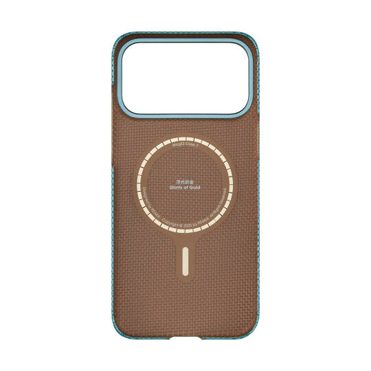 Apple iPhone 17 Pro Kılıf M-safe Şarj Özellikli Aramid Karbon Fiber Pitaka Glints of Gold Ultra Slim Serisi Kapak - 19
