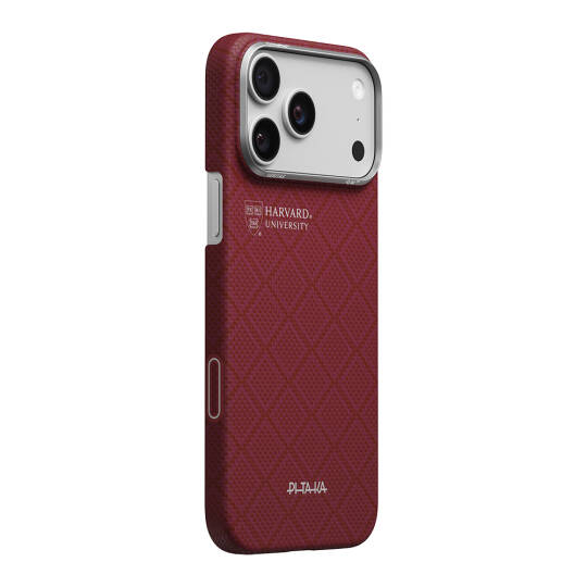 Apple iPhone 17 Pro Kılıf M-safe Şarj Özellikli Aramid Karbon Fiber Pitaka Harvard University Serisi Kapak - 2