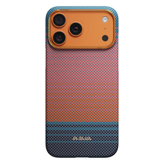Apple iPhone 17 Pro Kılıf M-safe Şarj Özellikli Aramid Karbon Fiber Pitaka Sunset 2.0 California Dream Serisi Kapak - 13