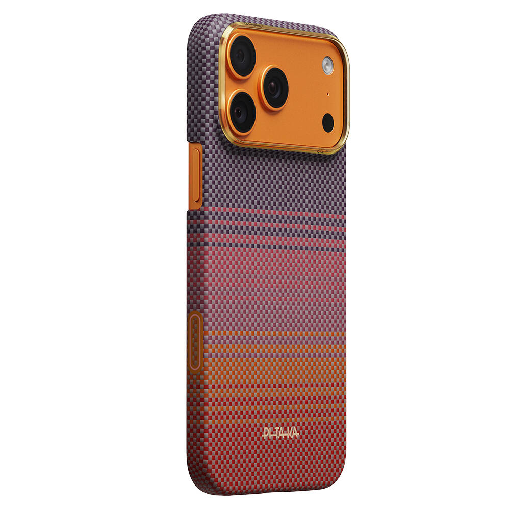 Apple iPhone 17 Pro Kılıf M-safe Şarj Özellikli Aramid Karbon Fiber Pitaka Sunset 2.0 California Dream Serisi Kapak - 8