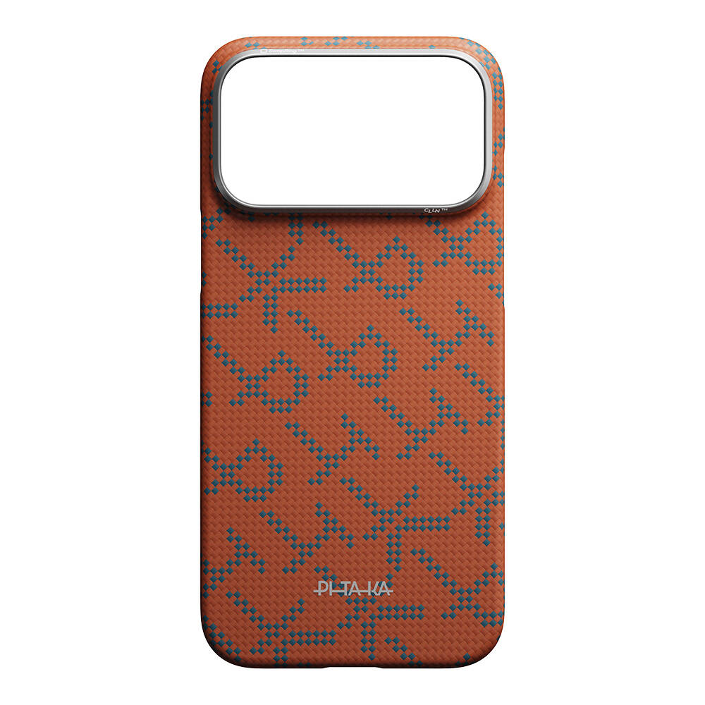 Apple iPhone 17 Pro Kılıf M-safe Şarj Özellikli Aramid Karbon Fiber Pitaka Tactile Woven Monogram Serisi Kapak - 13