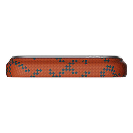 Apple iPhone 17 Pro Kılıf M-safe Şarj Özellikli Aramid Karbon Fiber Pitaka Tactile Woven Monogram Serisi Kapak - 17
