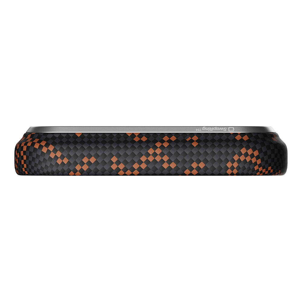 Apple iPhone 17 Pro Kılıf M-safe Şarj Özellikli Aramid Karbon Fiber Pitaka Tactile Woven Monogram Serisi Kapak - 23