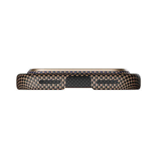 Apple iPhone 17 Pro Kılıf M-safe Şarj Özellikli Aramid Karbon Fiber Pitaka Tactile Woven Sunset-Moonrise Serisi Kapak - 13