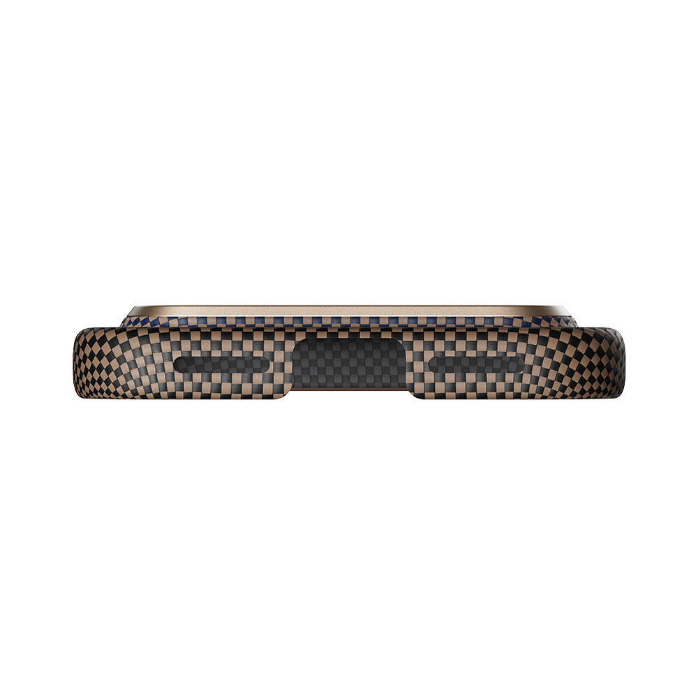 Apple iPhone 17 Pro Kılıf M-safe Şarj Özellikli Aramid Karbon Fiber Pitaka Tactile Woven Sunset-Moonrise Serisi Kapak - 13
