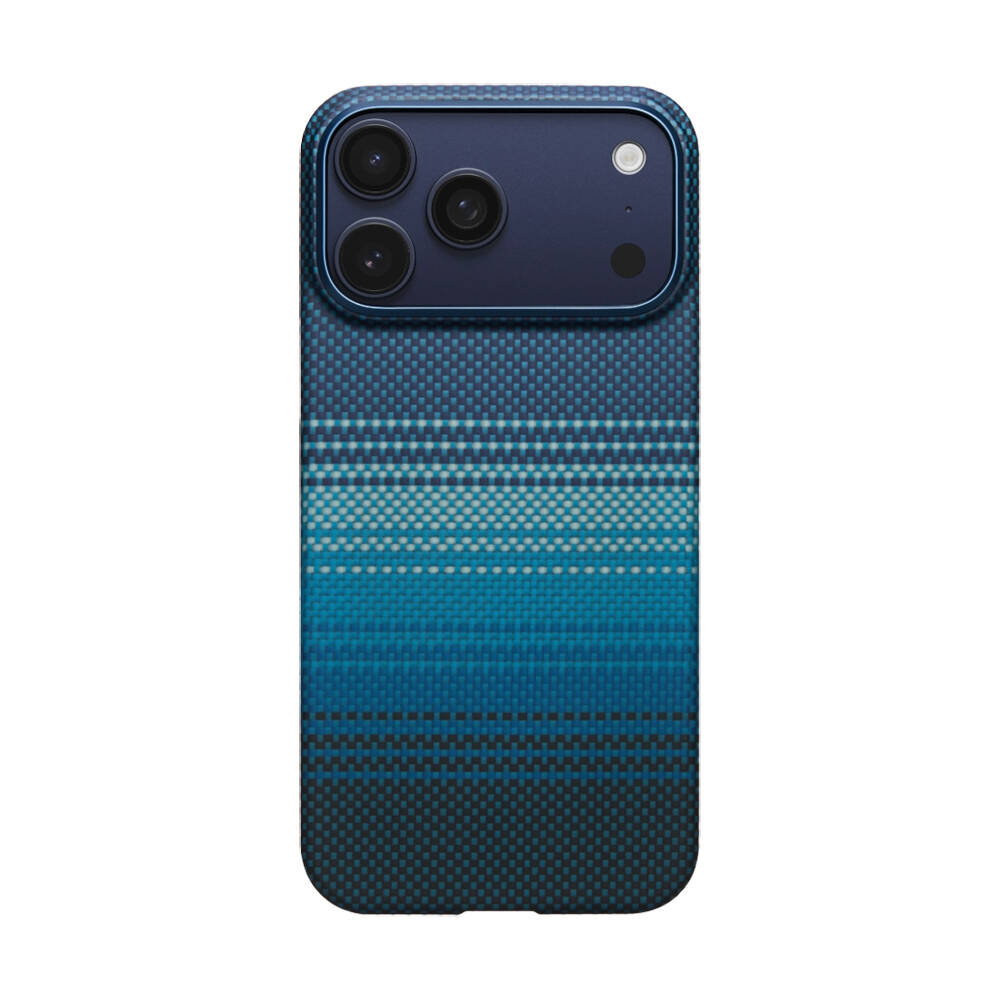 Apple iPhone 17 Pro Kılıf M-safe Şarj Özellikli Aramid Karbon Fiber Pitaka Tactile Woven Sunset-Moonrise Serisi Kapak - 19