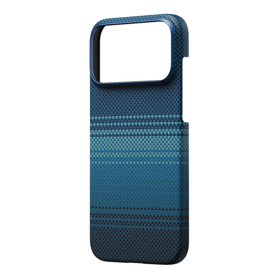 Apple iPhone 17 Pro Kılıf M-safe Şarj Özellikli Aramid Karbon Fiber Pitaka Tactile Woven Sunset-Moonrise Serisi Kapak - 20