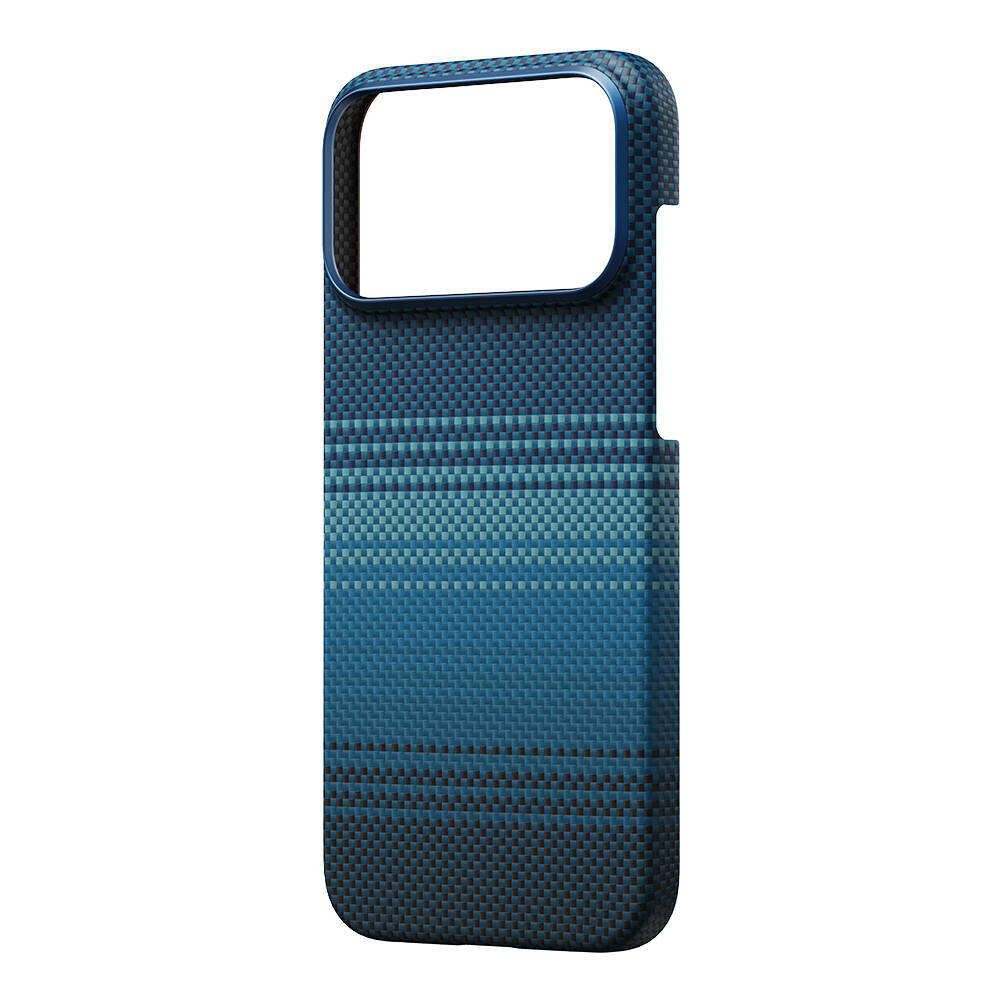 Apple iPhone 17 Pro Kılıf M-safe Şarj Özellikli Aramid Karbon Fiber Pitaka Tactile Woven Sunset-Moonrise Serisi Kapak - 20