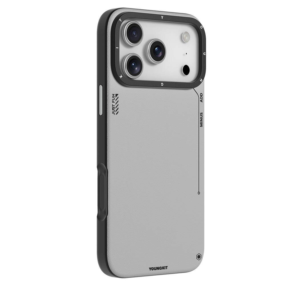 Apple iPhone 17 Pro Kılıf M-safe Şarj Özellikli Basit Mat Deri Desenli Youngkit Tech Fashion Serisi Kapak - 5