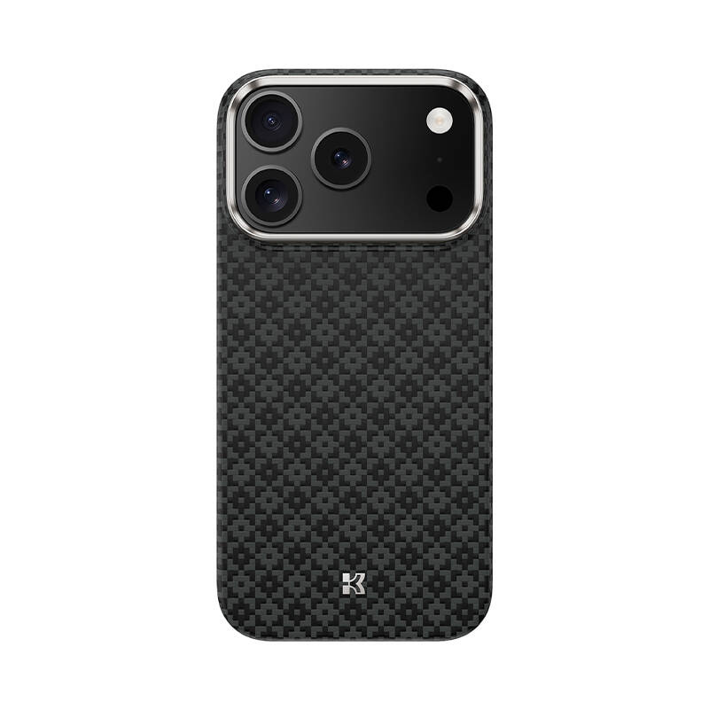 Apple iPhone 17 Pro Kılıf M-Safe Şarj Özellikli Benks ArmorAir ArmorGrid Serisi Kevlar Karbon Kapak - 3