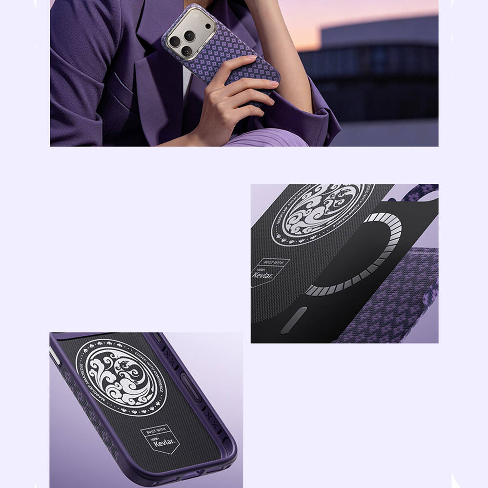 Apple iPhone 17 Pro Kılıf M-Safe Şarj Özellikli Benks ArmorPro ArmorEdge X9 Serisi Kevlar Karbon Kapak - 12