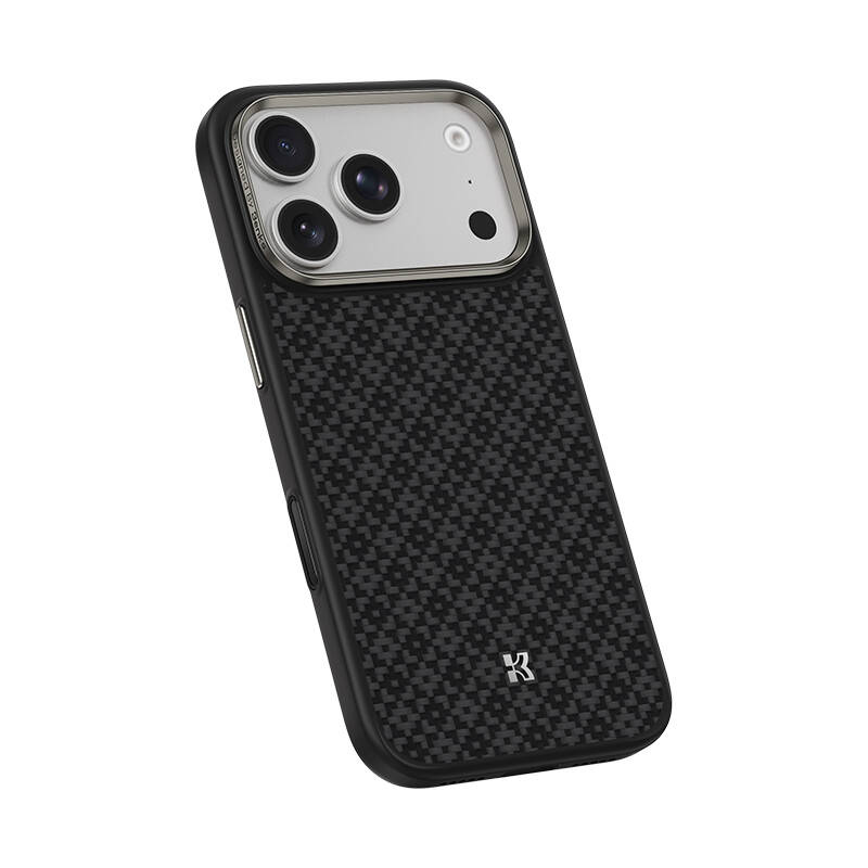Apple iPhone 17 Pro Kılıf M-Safe Şarj Özellikli Benks ArmorPro ArmorGrid Serisi Kevlar Karbon Kapak - 18