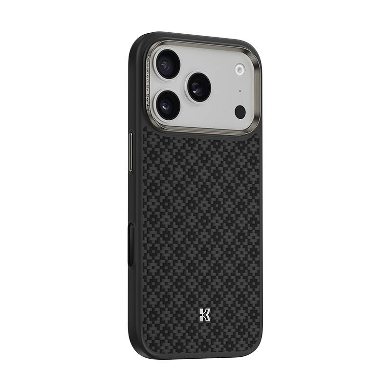 Apple iPhone 17 Pro Kılıf M-Safe Şarj Özellikli Benks ArmorPro ArmorGrid Serisi Kevlar Karbon Kapak - 21