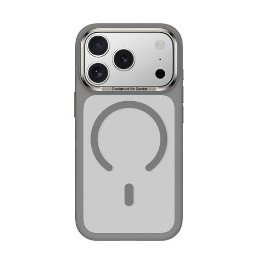Apple iPhone 17 Pro Kılıf M-Safe Şarj Özellikli Benks Mist C-Magnet Kapak Gri
