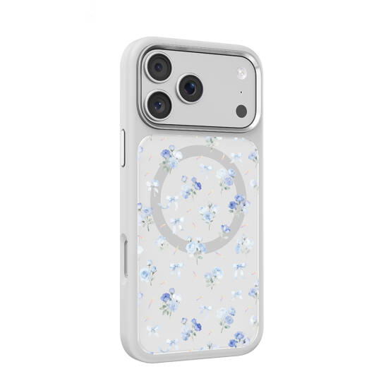 Apple iPhone 17 Pro Kılıf M-safe Şarj Özellikli Çiçek Tasarımlı Mutural Flower Serisi Kapak - 32