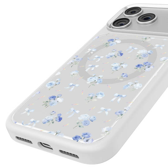 Apple iPhone 17 Pro Kılıf M-safe Şarj Özellikli Çiçek Tasarımlı Mutural Flower Serisi Kapak - 36