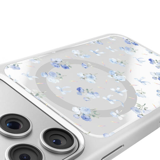 Apple iPhone 17 Pro Kılıf M-safe Şarj Özellikli Çiçek Tasarımlı Mutural Flower Serisi Kapak - 39