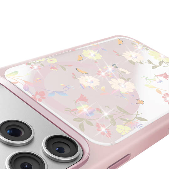 Apple iPhone 17 Pro Kılıf M-safe Şarj Özellikli Çiçek Tasarımlı Mutural Flower Serisi Kapak - 29