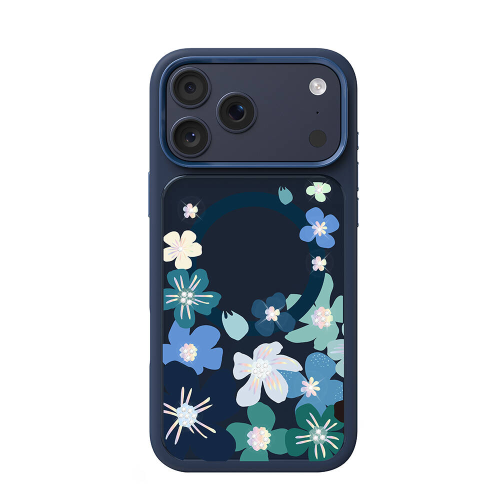 Apple iPhone 17 Pro Kılıf M-safe Şarj Özellikli Çiçek Tasarımlı Mutural Flower Serisi Kapak - 11